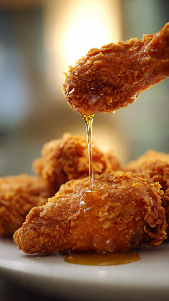 Fried chicken with honey.