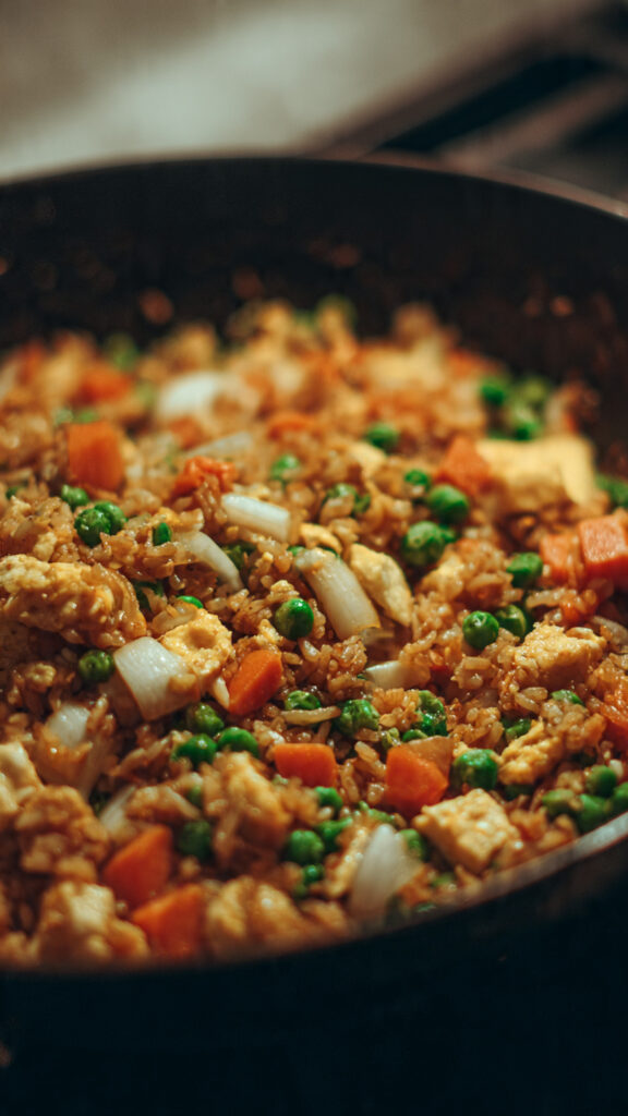 Fried rice in a bowl.